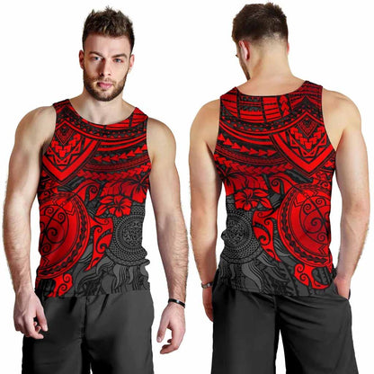 Polynesian Tank Top (Men) - Polynesian Red Turtle