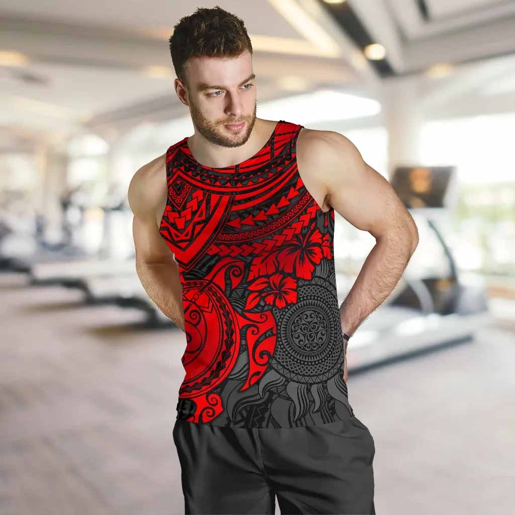 Polynesian Tank Top (Men) - Polynesian Red Turtle