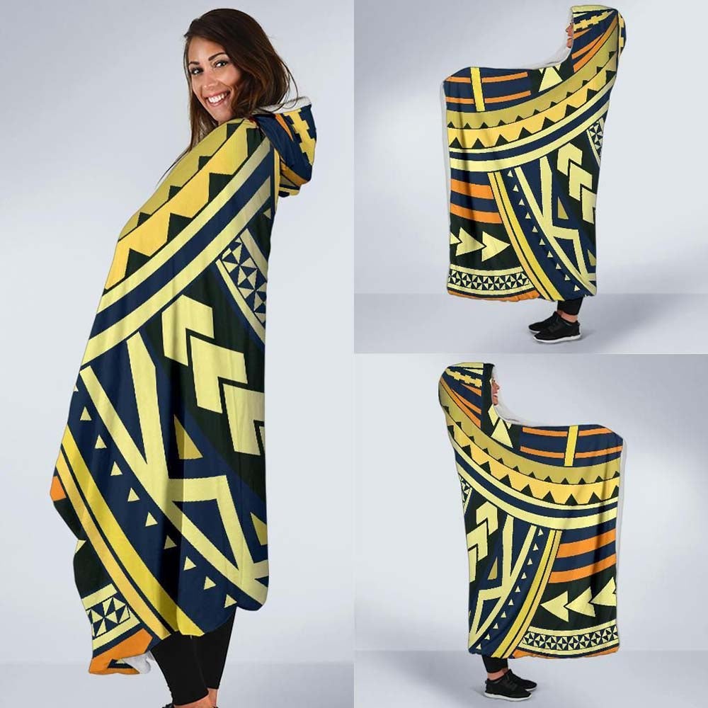 Polynesian Tattoo Hooded Blanket