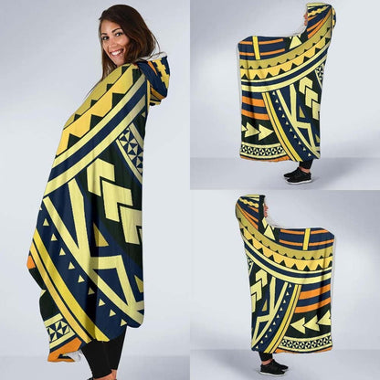 Polynesian Tattoo Hooded Blanket