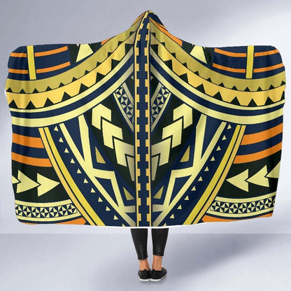 Polynesian Tattoo Hooded Blanket
