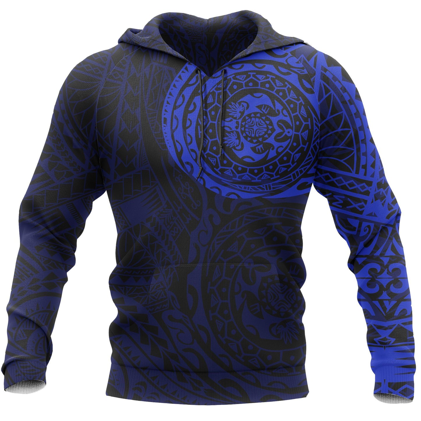 Polynesian Hoodie - Polynesian Tattoo Blue Style