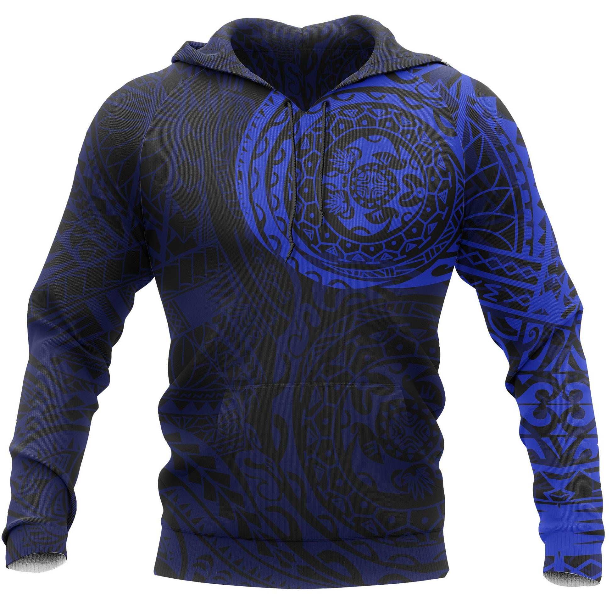 Polynesian Hoodie - Polynesian Tattoo Blue Style