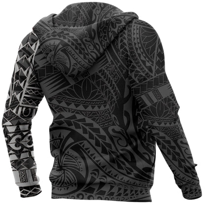Polynesian Hoodie - Polynesian Tattoo White Style