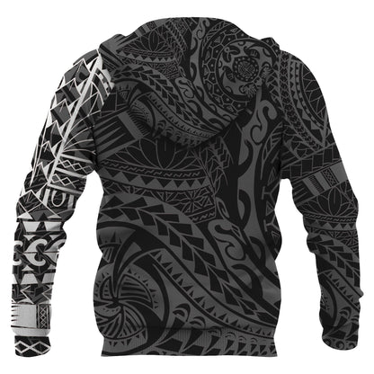 Polynesian Hoodie - Polynesian Tattoo White Style