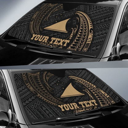 Polynesian Tokelau Custom Personalised Sun Shades - Gold Tribal Wave