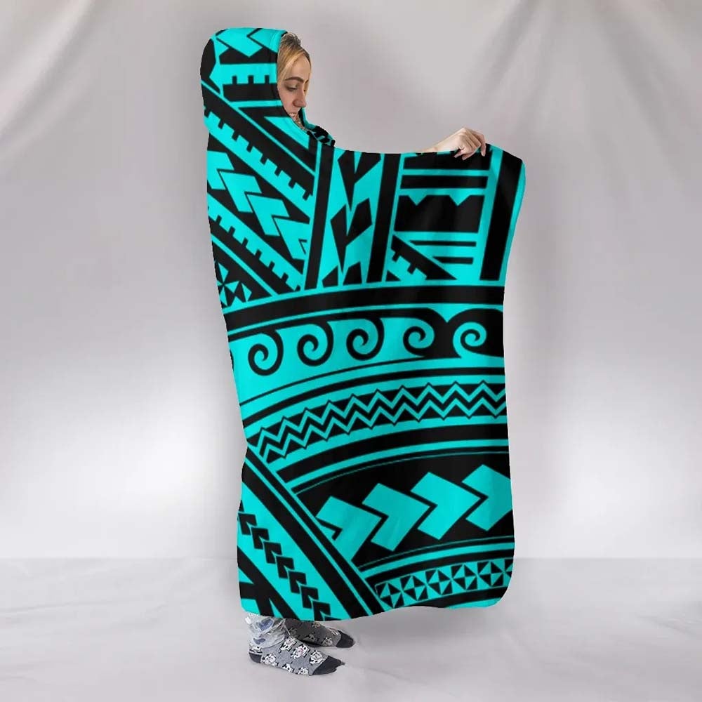 Polynesian Tribal Hooded Blanket