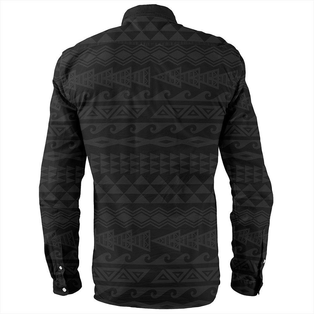 Hawaii Long Sleeve Shirt Polynesia Tribal Kanaka Maoli Flag Crack Style