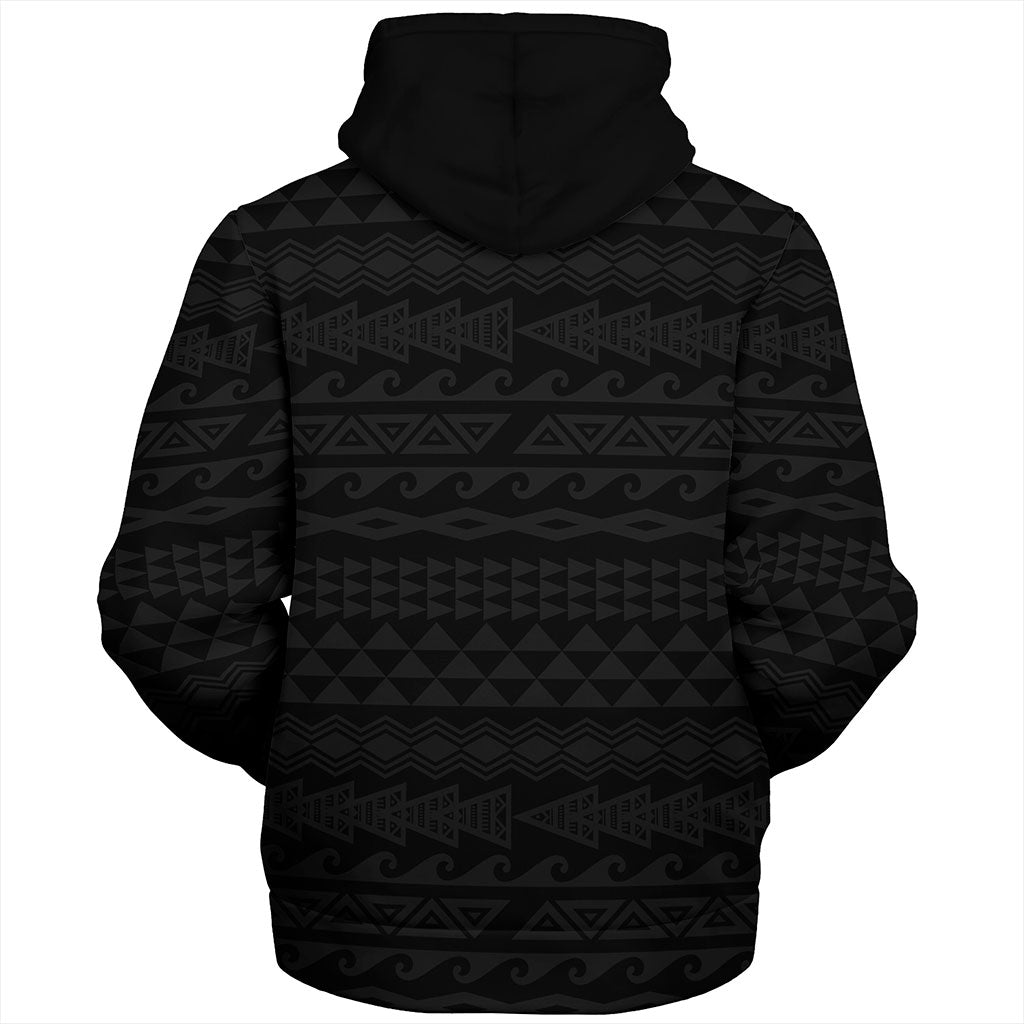 Hawaii Sherpa Hoodie Polynesia Tribal Kanaka Maoli Flag Crack Style