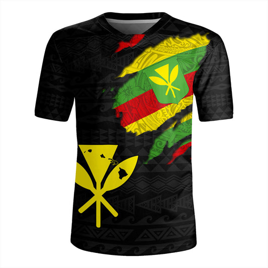 Hawaii Rugby Jersey Polynesia Tribal Kanaka Maoli Flag Crack Style