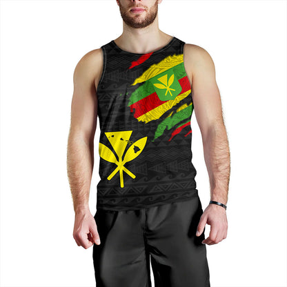 Hawaii Tank Top Polynesia Tribal Kanaka Maoli Flag Crack Style