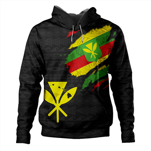 Hawaii Hoodie Polynesia Tribal Kanaka Maoli Flag Crack Style