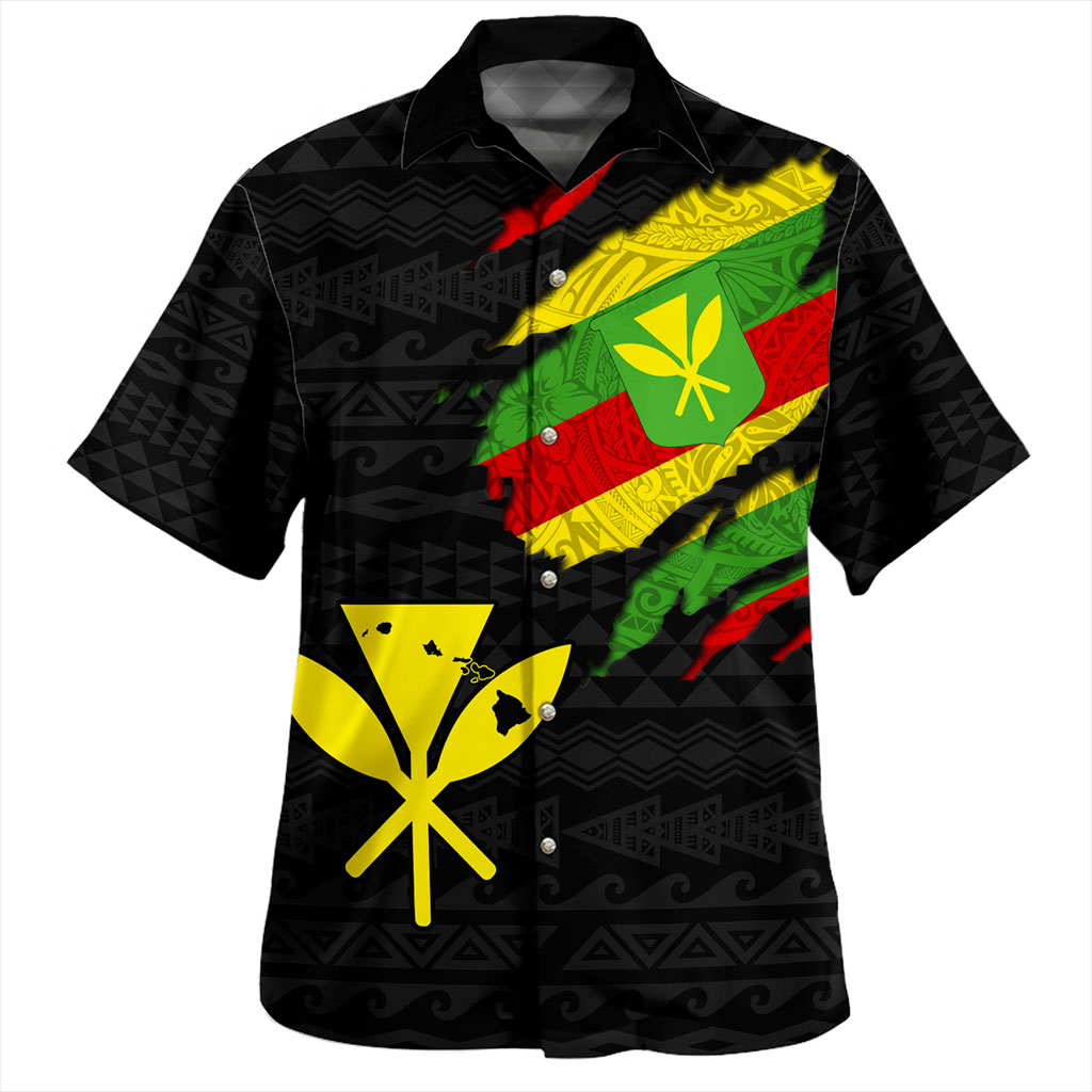 Hawaii Hawaiian Shirt Polynesia Tribal Kanaka Maoli Flag Crack Style