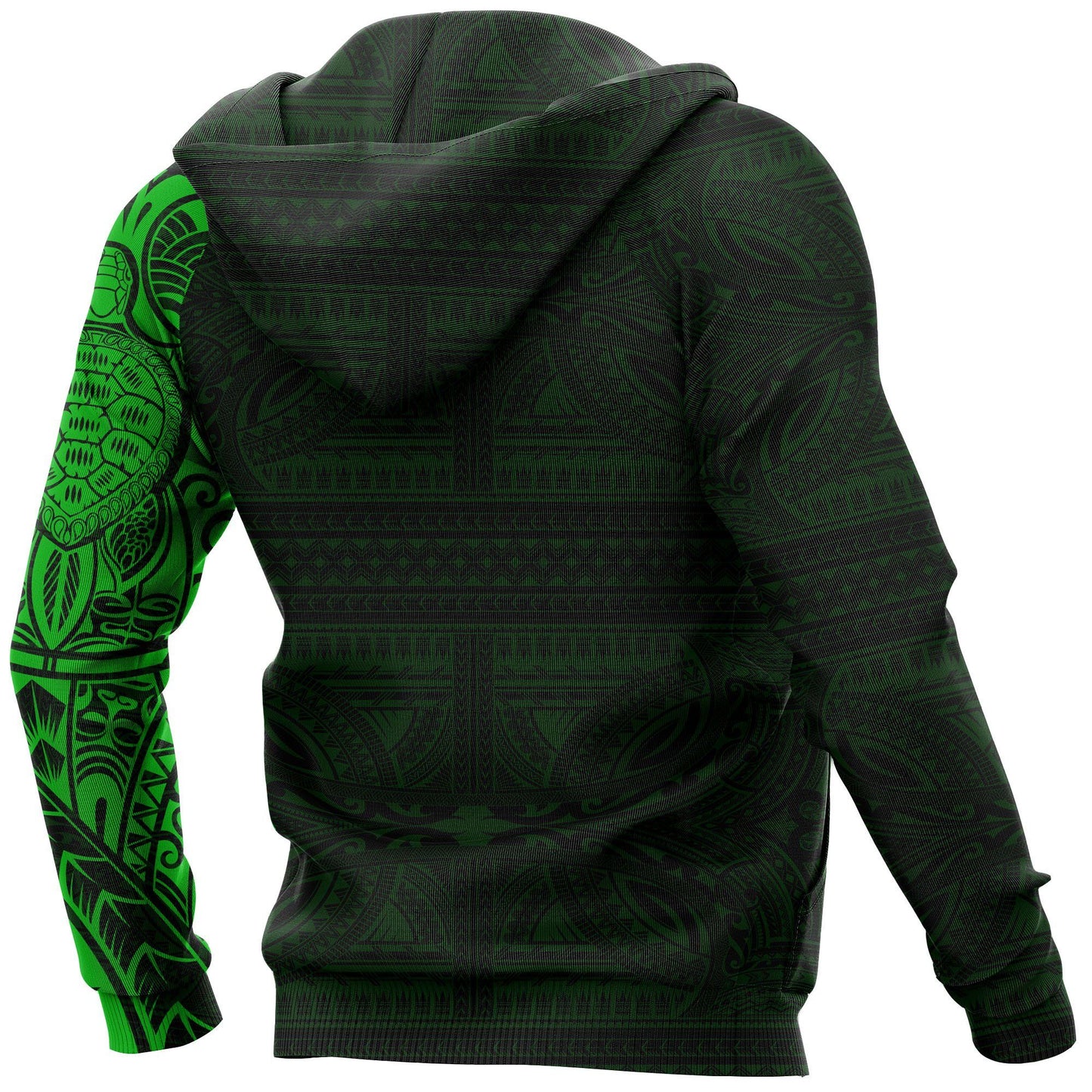 Polynesian Hoodie - Polynesian Tribal Lizard Tattoo Green
