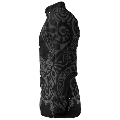 Hawaii Long Sleeve Shirt Polynesian Tribal Turtle