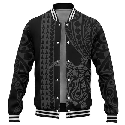 Hawaii Baseball Jacket Polynesian Tribal Turtle