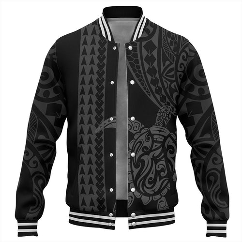 Hawaii Baseball Jacket Polynesian Tribal Turtle