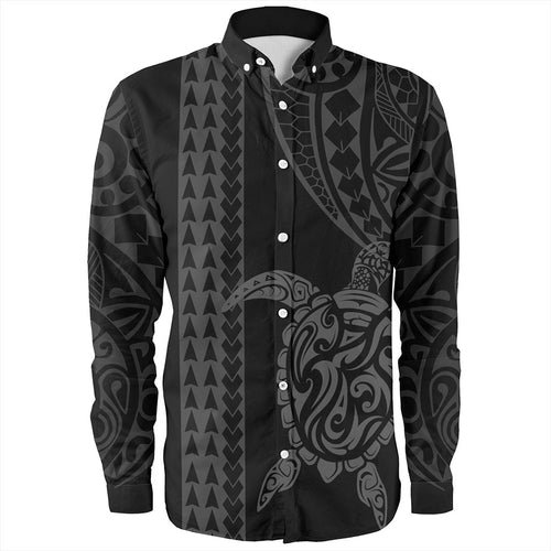 Hawaii Long Sleeve Shirt Polynesian Tribal Turtle