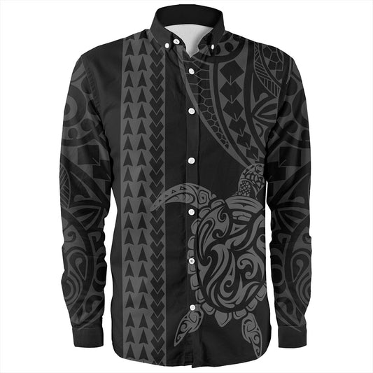 Hawaii Long Sleeve Shirt Polynesian Tribal Turtle