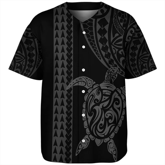 Hawaii Baseball Shirt Polynesian Tribal Turtle