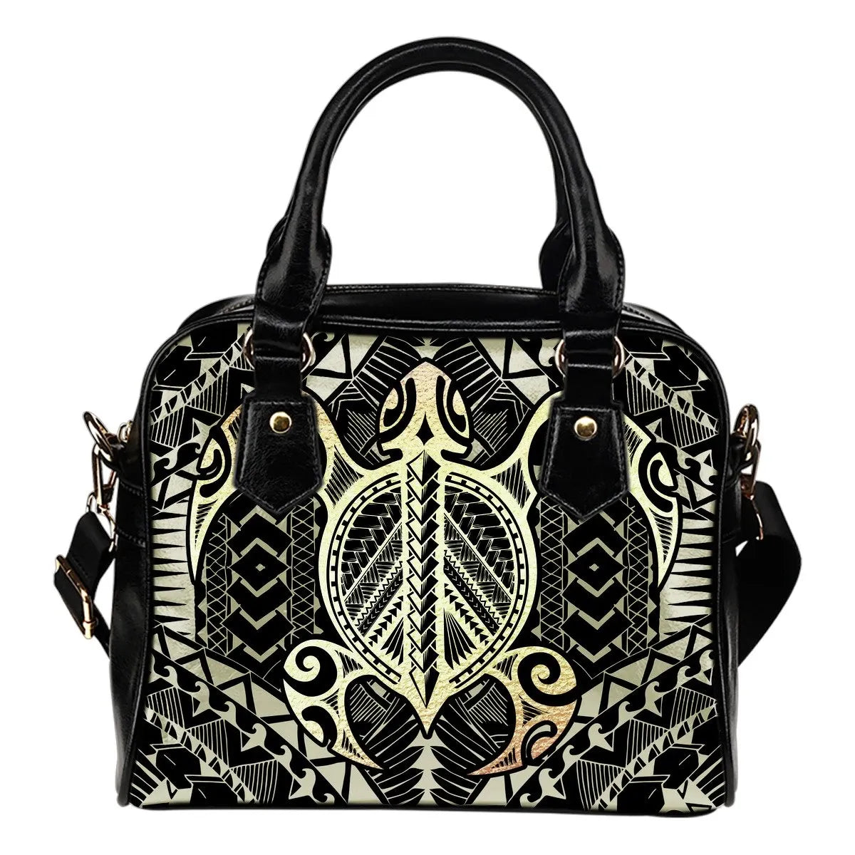 Polynesian Turtle Shoulder Handbag (White)