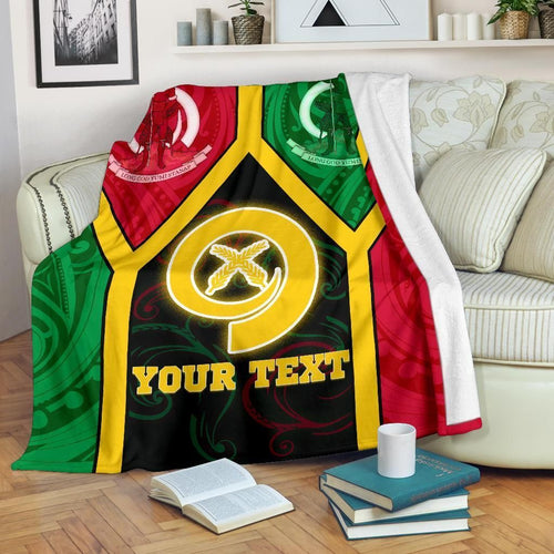Polynesian Vanuatu Custom Personalised Premium Blanket - Vanuatu Flag and Coat Of Arms 18