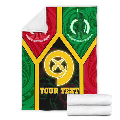 Polynesian Vanuatu Custom Personalised Premium Blanket - Vanuatu Flag and Coat Of Arms 18