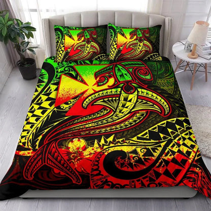 Polynesian Wallis And Futuna Bedding Set - Reggae Shark Polynesian Tattoo