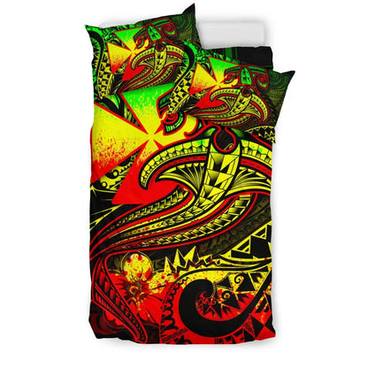 Polynesian Wallis And Futuna Bedding Set - Reggae Shark Polynesian Tattoo