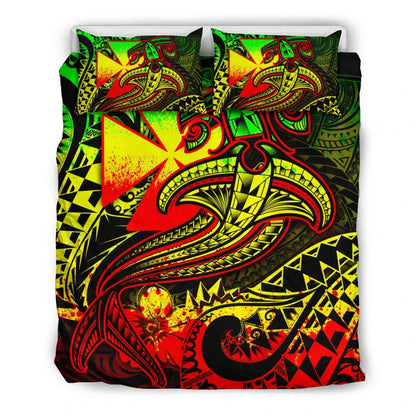 Polynesian Wallis And Futuna Bedding Set - Reggae Shark Polynesian Tattoo