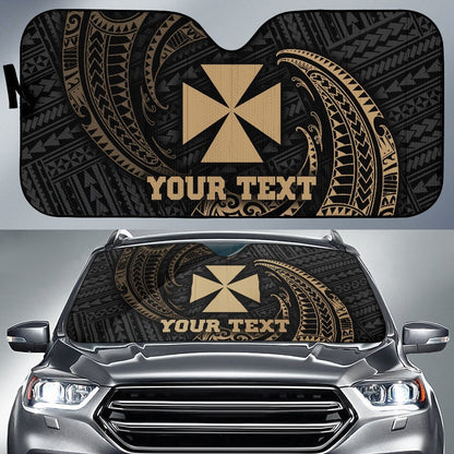 Polynesian Wallis and Futuna Custom Personalised Sun Shades - Gold Tribal Wave