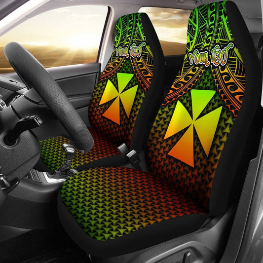 Polynesian Wallis and Futuna Personalised Car Seat Covers - Reggae Vintage Polynesian Patterns