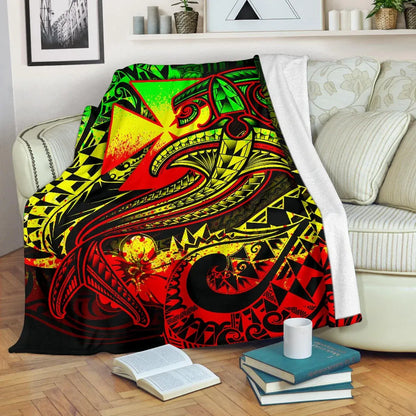 Polynesian Wallis and Futuna Premium Blanket - Reggae Shark Polynesian Tattoo