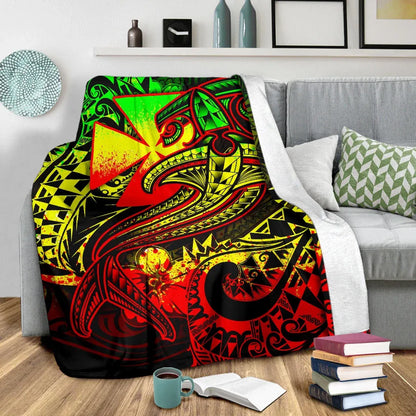 Polynesian Wallis and Futuna Premium Blanket - Reggae Shark Polynesian Tattoo
