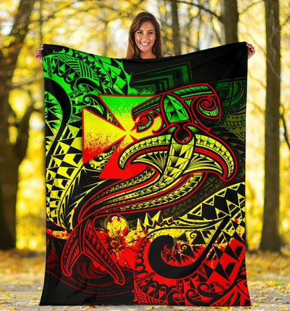 Polynesian Wallis and Futuna Premium Blanket - Reggae Shark Polynesian Tattoo