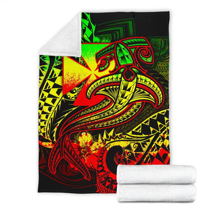 Polynesian Wallis and Futuna Premium Blanket - Reggae Shark Polynesian Tattoo