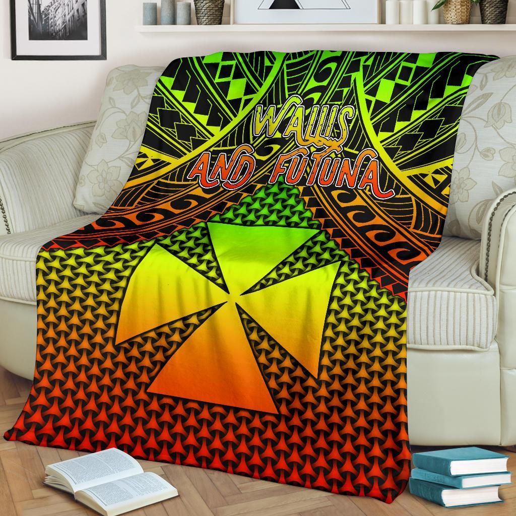 Polynesian Wallis and Futuna Premium Blanket - Reggae Vintage Polynesian Patterns