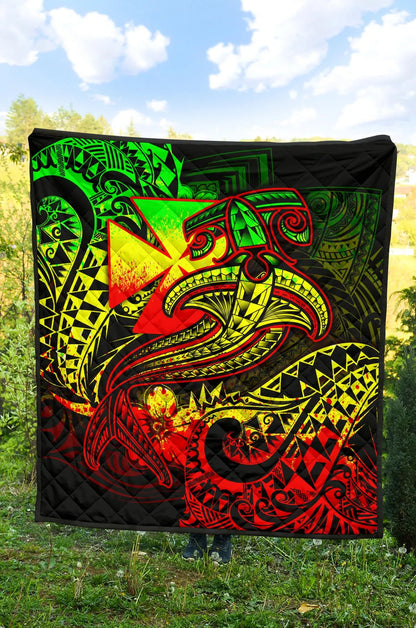 Polynesian Wallis and Futuna Premium Quilt - Reggae Shark Polynesian Tattoo