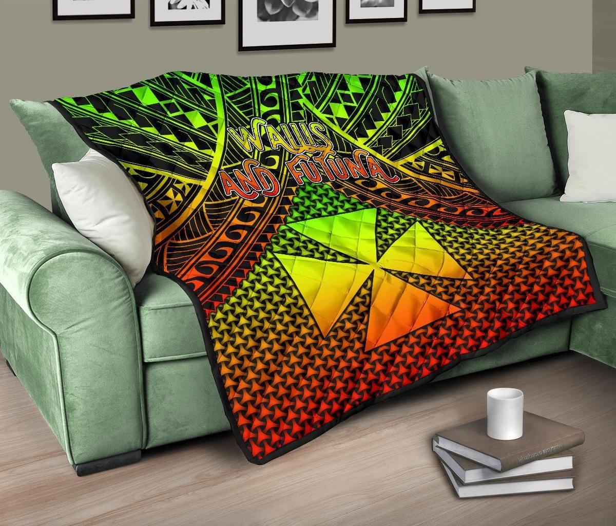 Polynesian Wallis and Futuna Premium Quilt - Reggae Vintage Polynesian Patterns