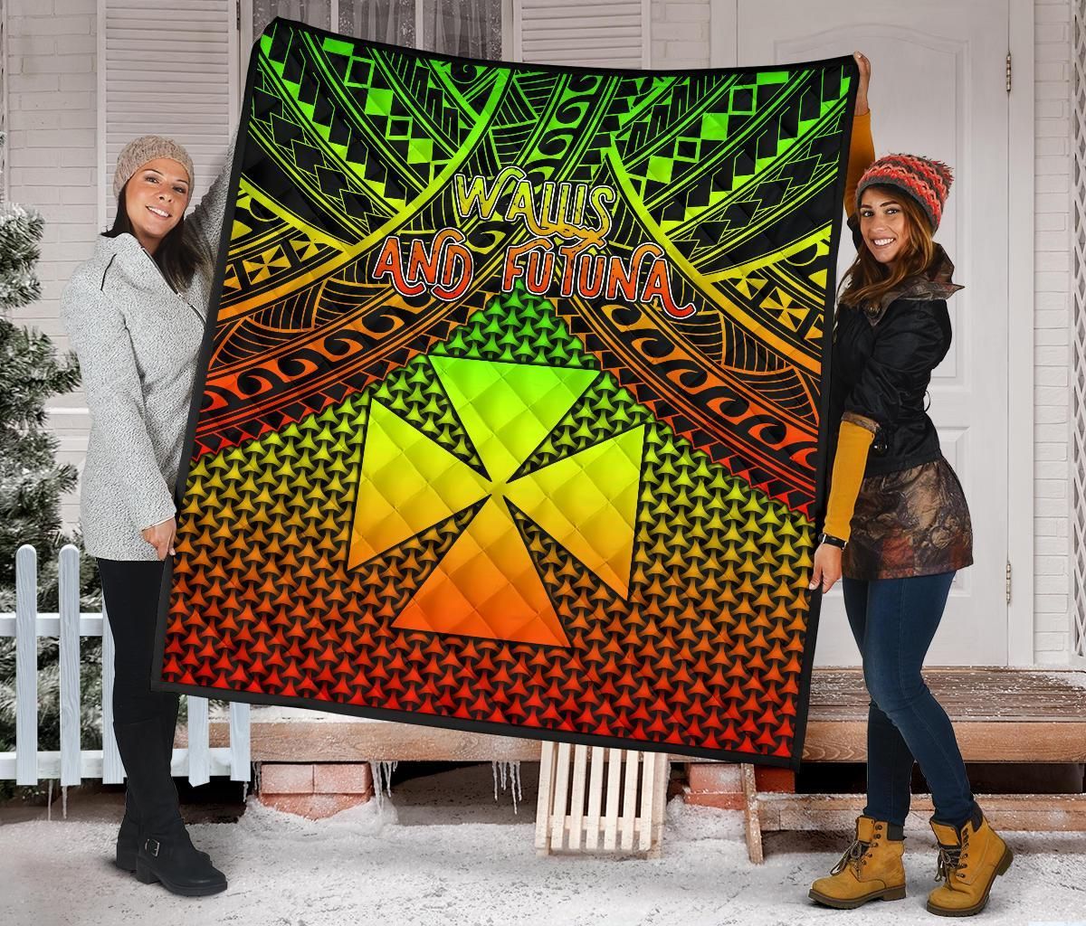 Polynesian Wallis and Futuna Premium Quilt - Reggae Vintage Polynesian Patterns