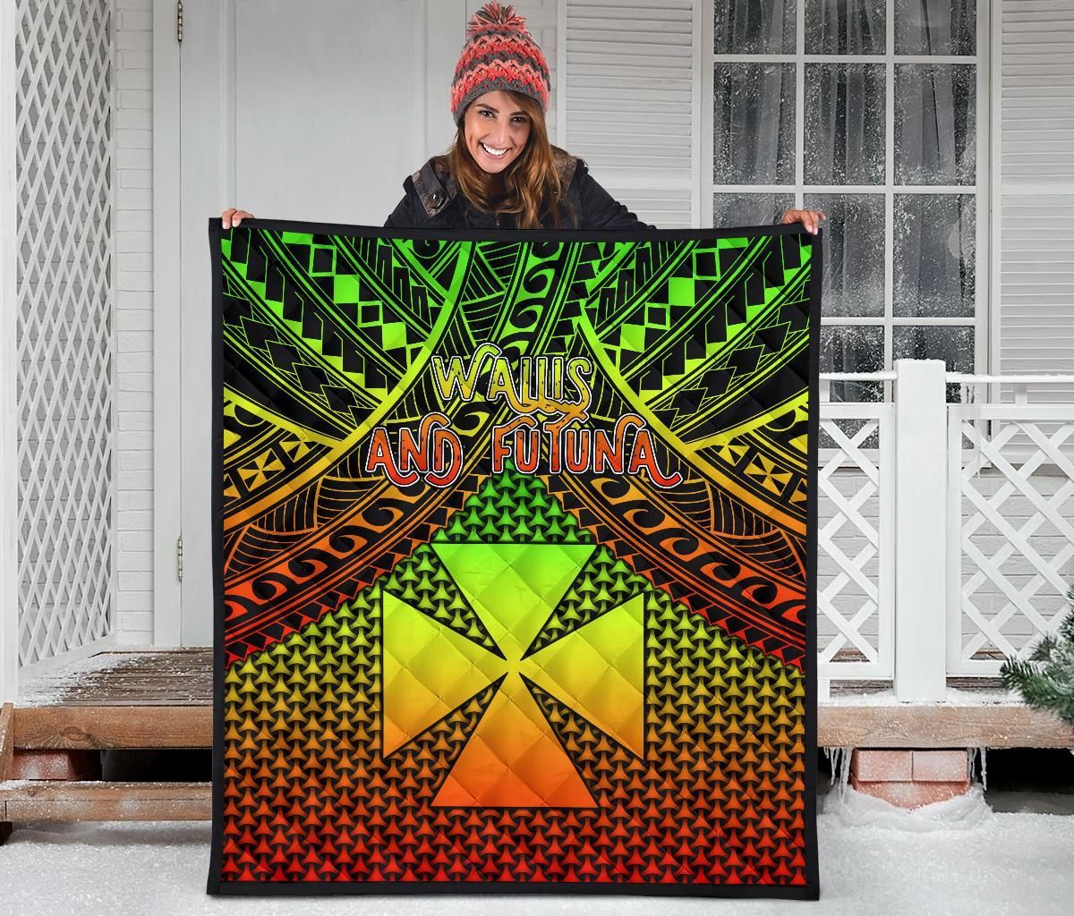 Polynesian Wallis and Futuna Premium Quilt - Reggae Vintage Polynesian Patterns