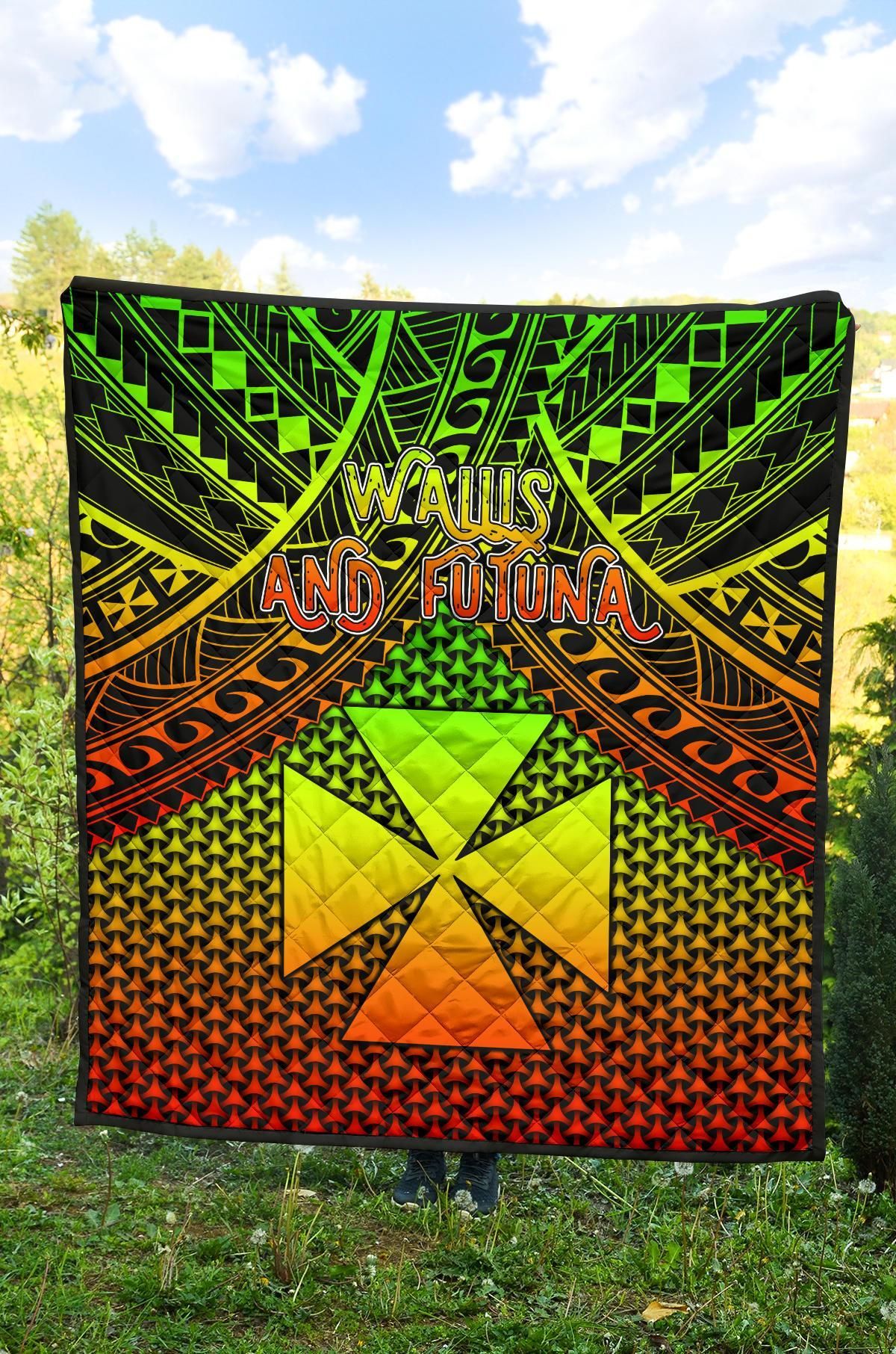 Polynesian Wallis and Futuna Premium Quilt - Reggae Vintage Polynesian Patterns
