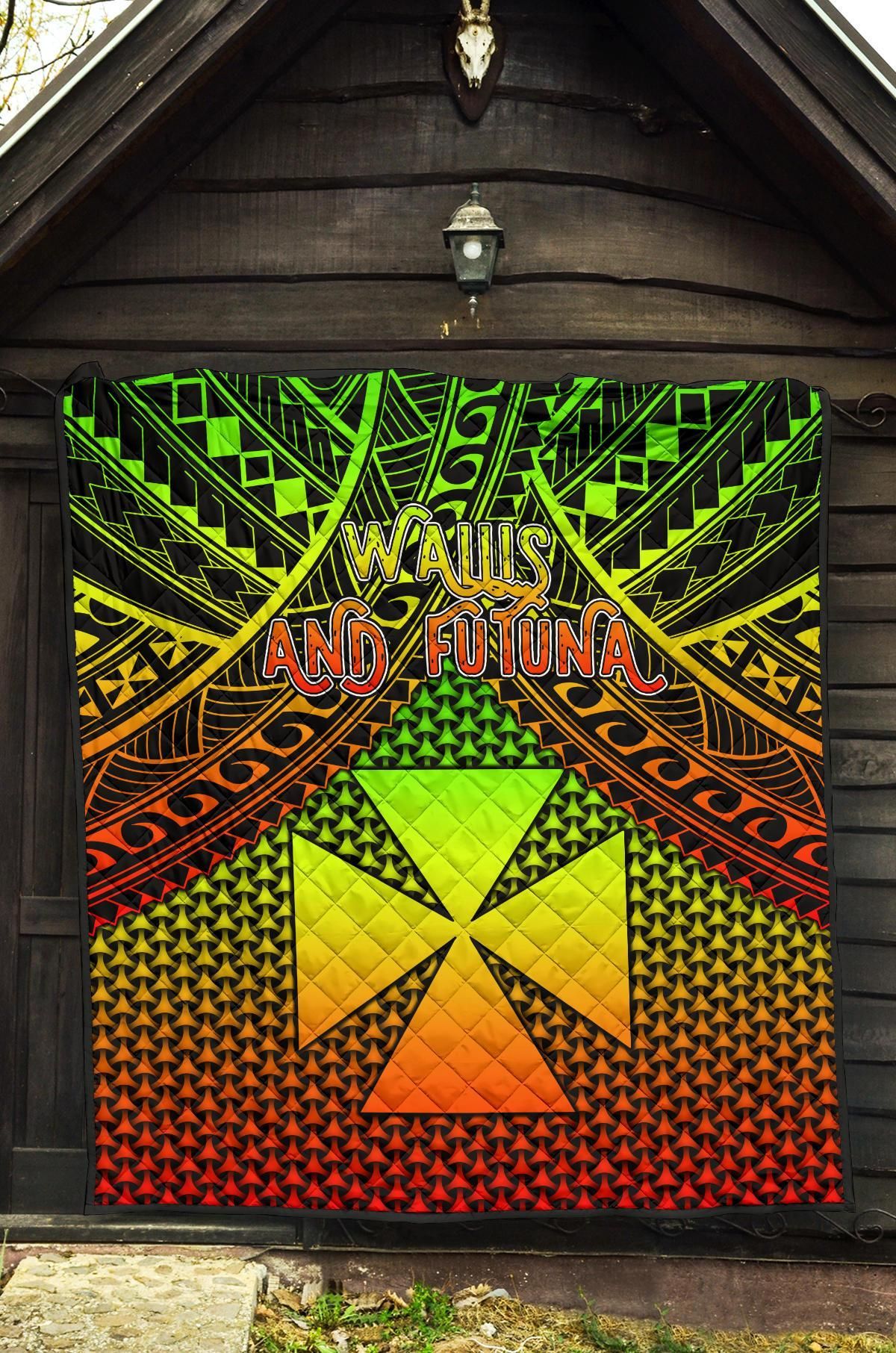 Polynesian Wallis and Futuna Premium Quilt - Reggae Vintage Polynesian Patterns
