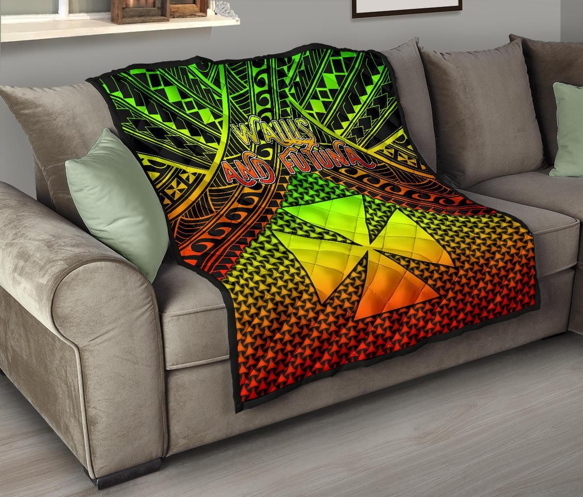 Polynesian Wallis and Futuna Premium Quilt - Reggae Vintage Polynesian Patterns