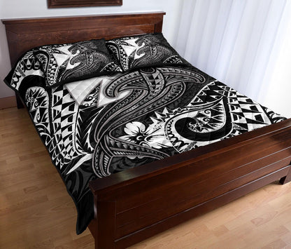 Polynesian Wallis and Futuna Quilt Bed Set - White Shark Polynesian Tattoo