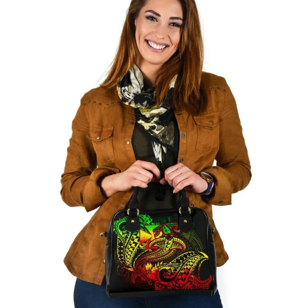 Polynesian Wallis And Futuna Shoulder Handbag - Reggae Shark Polynesian Tattoo