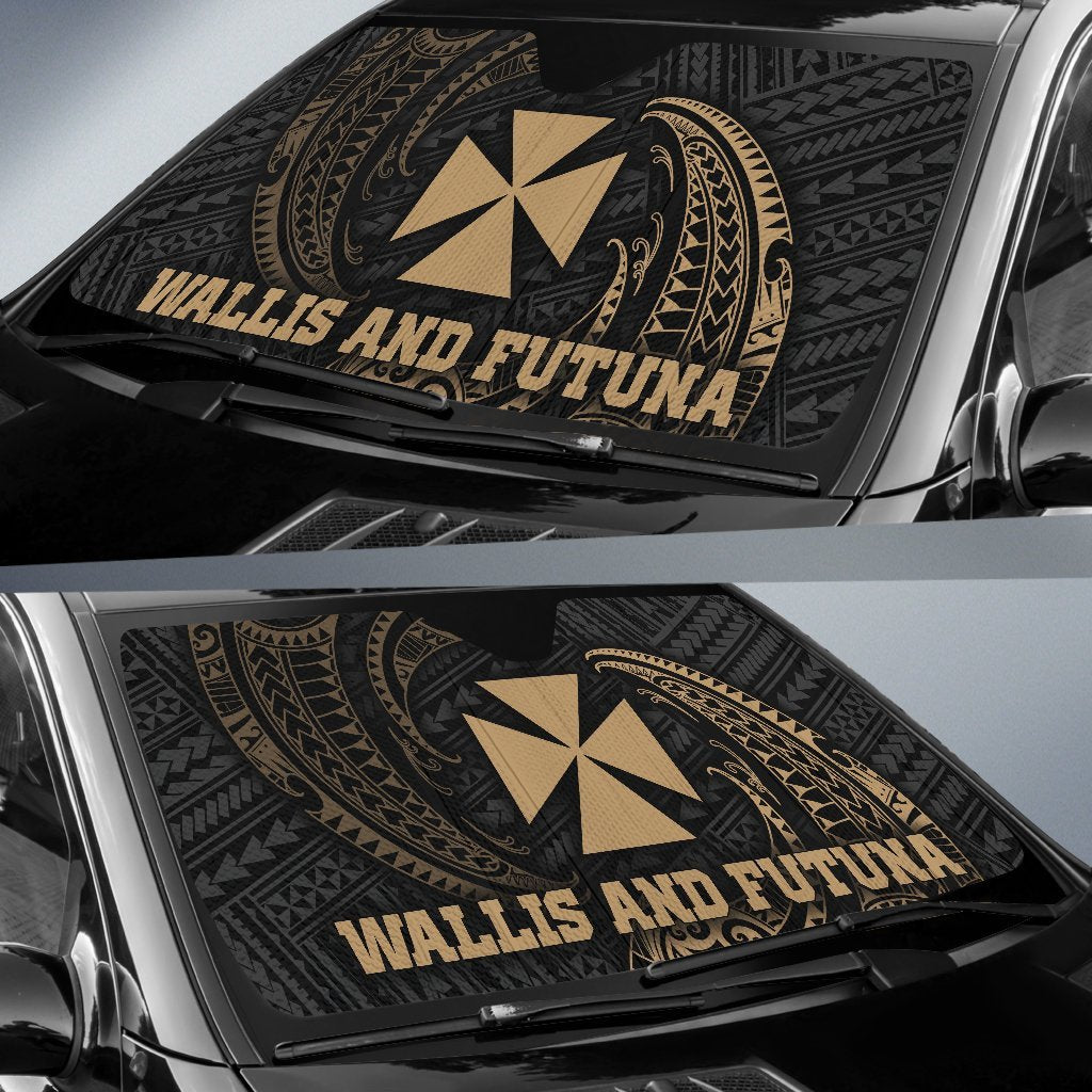 Polynesian Wallis and Futuna Sun Shades - Gold Tribal Wave