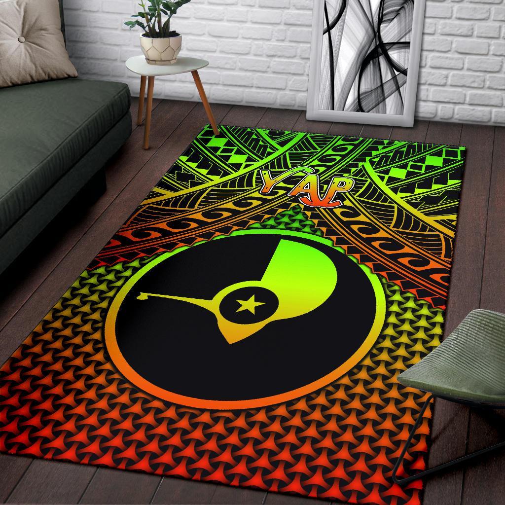 Polynesian Yap Area Rug - Reggae Vintage Polynesian Patterns