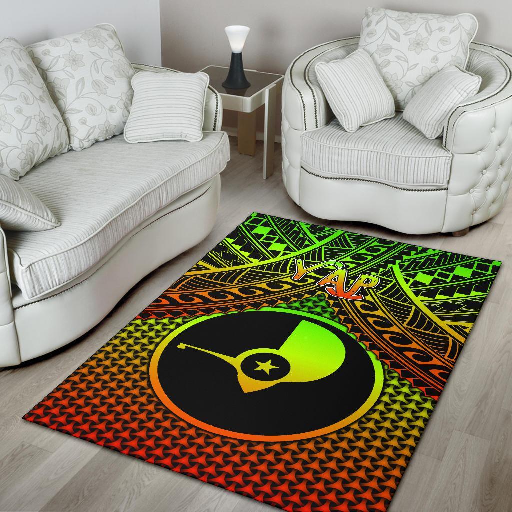 Polynesian Yap Area Rug - Reggae Vintage Polynesian Patterns