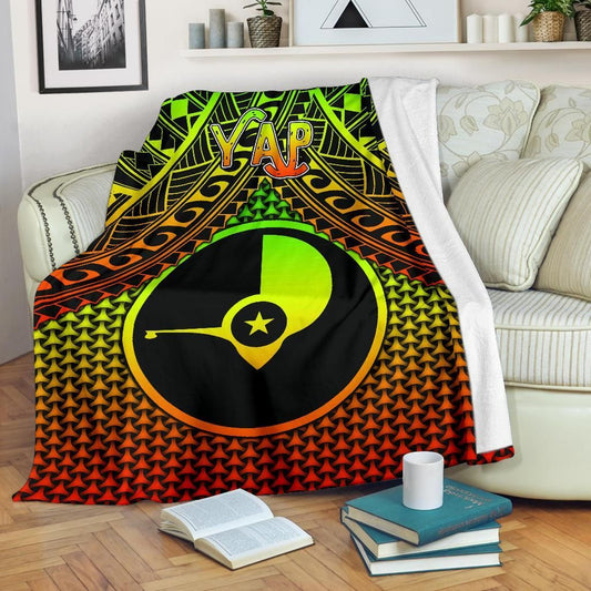 Polynesian Yap Premium Blanket - Reggae Vintage Polynesian Patterns